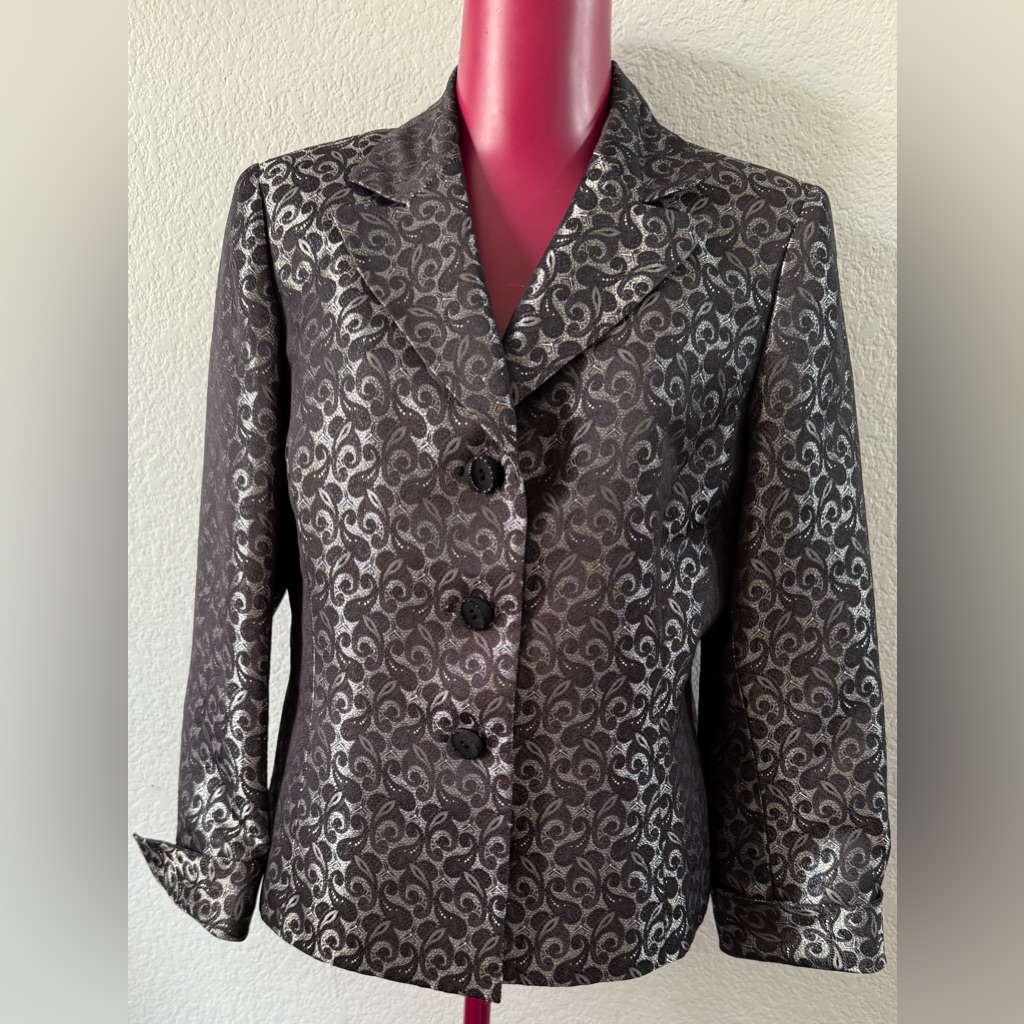 Elegant Black And Silver Women's Jacket